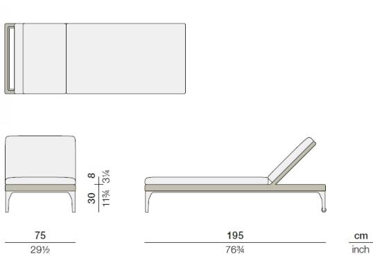 Шезлонг уличныйот фабрики Dedon модель Mu Beach  Adjustable