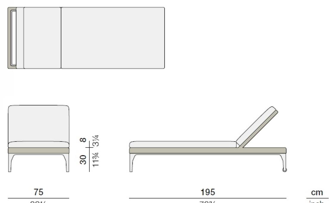 Шезлонг уличныйот фабрики Dedon модель Mu Beach  Adjustable
