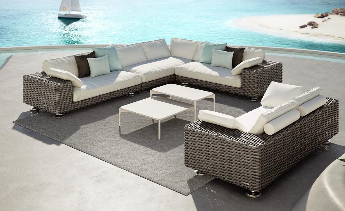 Уличный диван от фабрики Dedon модель Paros Sofa