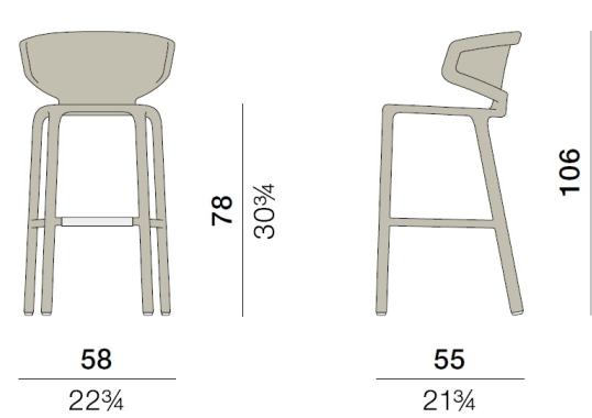 Уличный барный стул от фабрики Dedon модель 049028