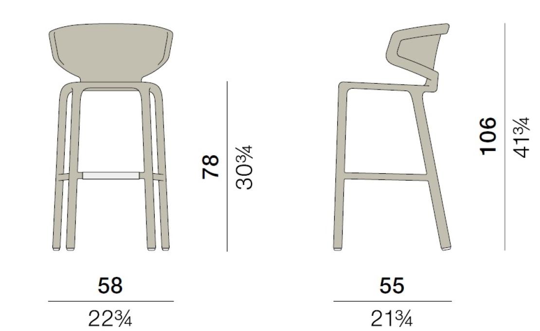 Уличный барный стул от фабрики Dedon модель 049028