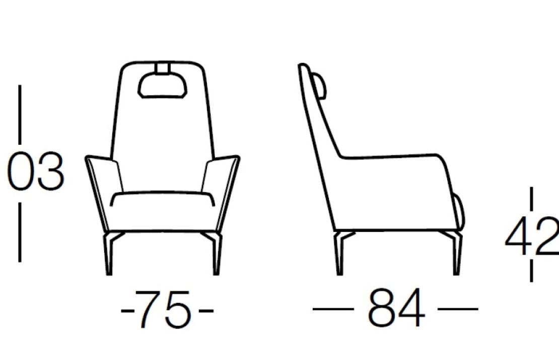 Кресло от фабрики Dema модель VALENTINA ARM