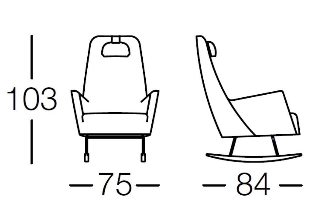 Кресло от фабрики Dema модель VALENTINA ROCKING ARM