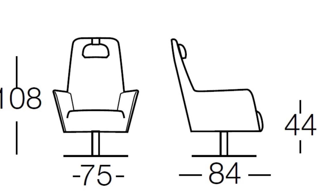 Кресло от фабрики Dema модель VALENTINA SWIVEL ARM