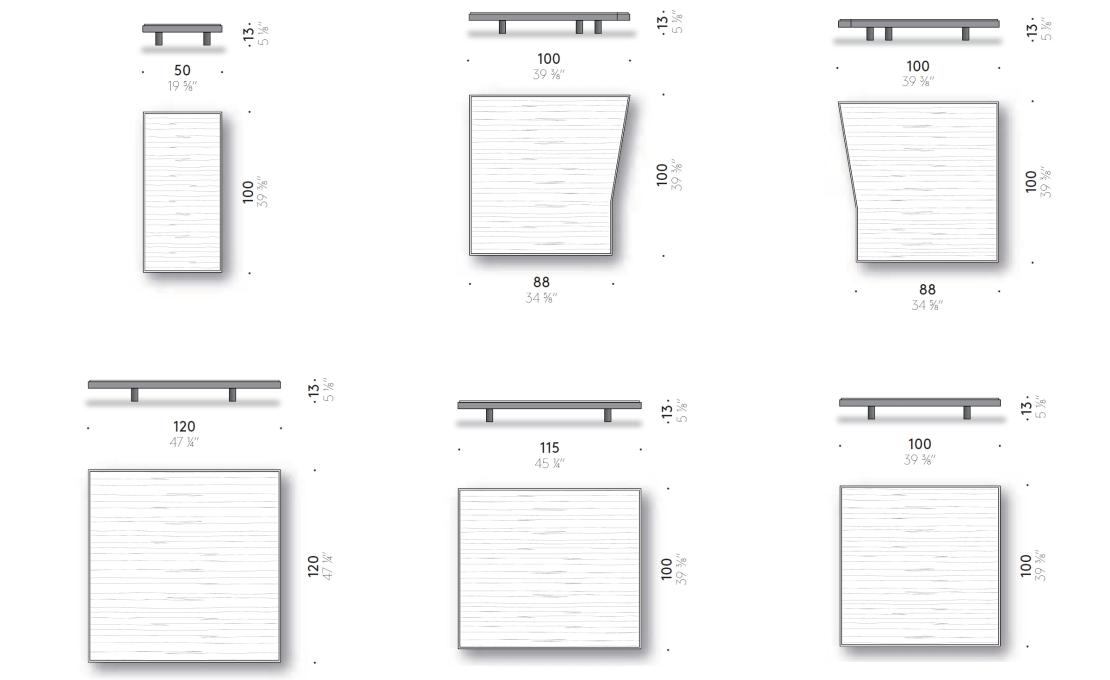 Журнальный столик от фабрики DePadova модель Alberese Wood-Low Table-WTD#11