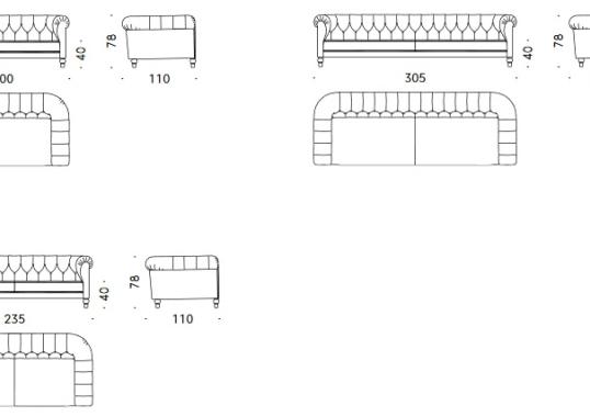 Диван от фабрики DePadova модель Chesterfield Lounge Sofa