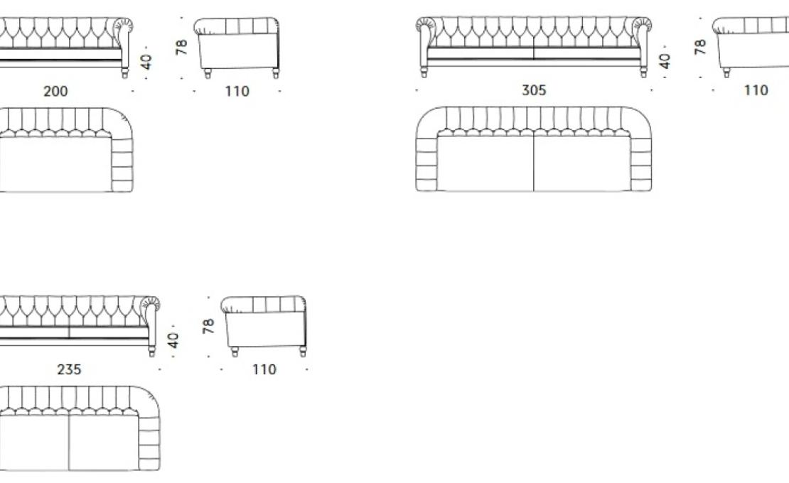 Диван от фабрики DePadova модель Chesterfield Lounge Sofa