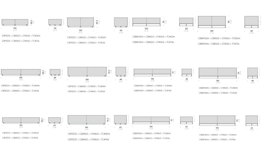 Сервант от фабрики DePadova модель Combi Cabinet-CBB#-CB#-CF#