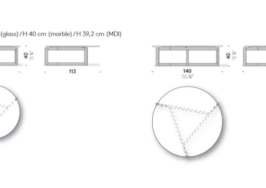 Журнальный столик от фабрики DePadova модель CC#-CONNECTICUTTABLE