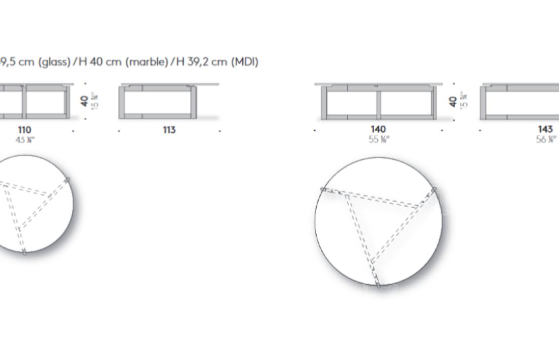 Журнальный столик от фабрики DePadova модель CC#-CONNECTICUTTABLE