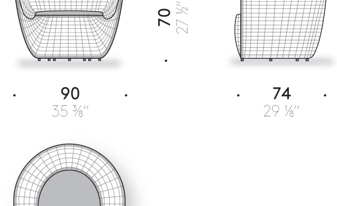 Кресло от фабрики DePadova модель AF#PO-Afternoons Arm