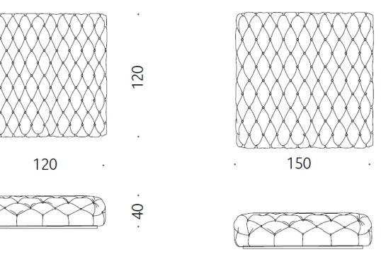 Пуф от фабрики DePadova модель PFCA/ - CAPITONNE
