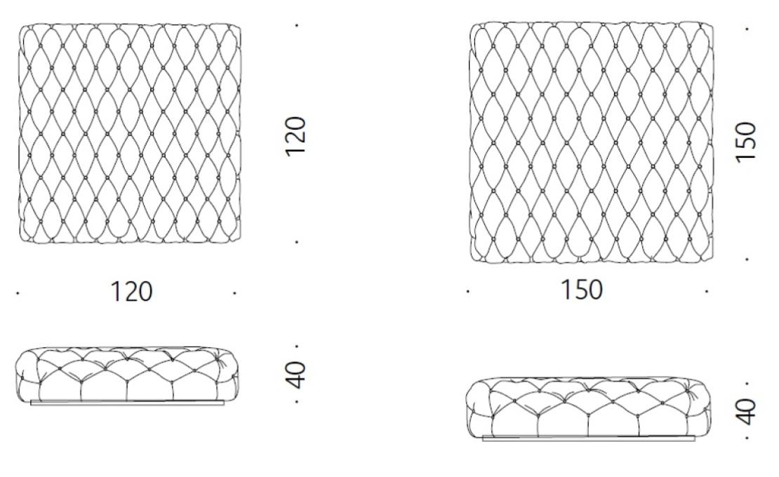 Пуф от фабрики DePadova модель PFCA/ - CAPITONNE