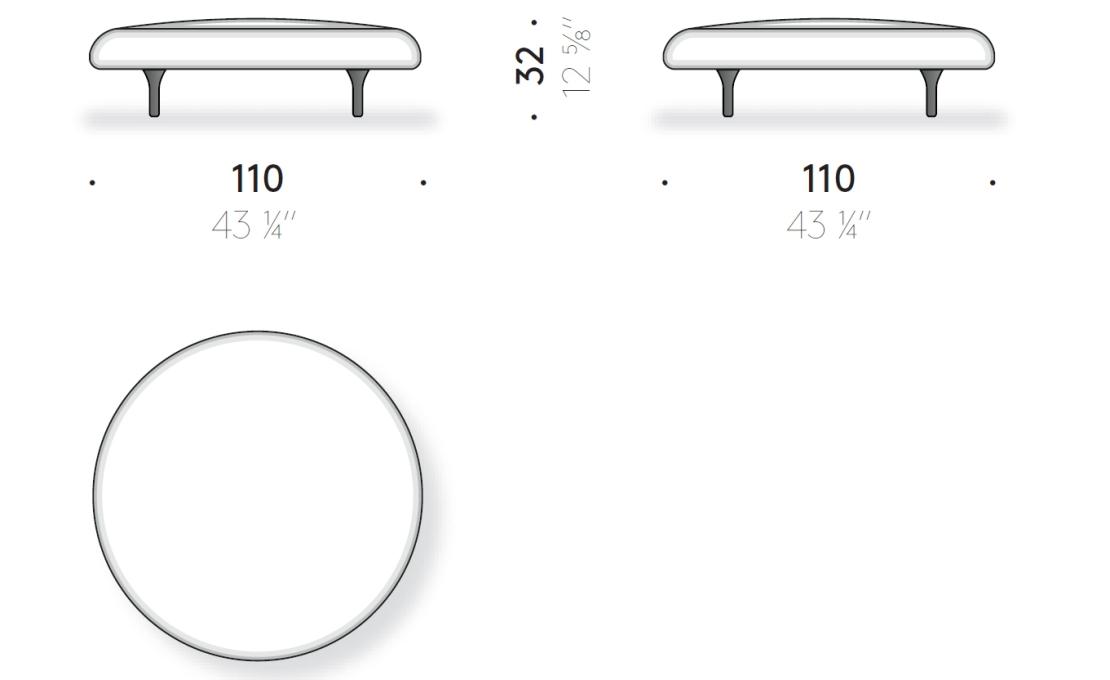 Пуф от фабрики DePadova модель HNO#PF-Honore Pouf