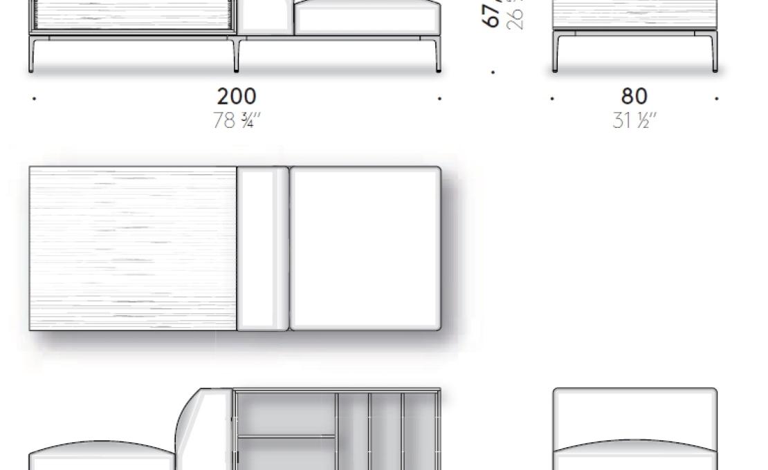 Сервант от фабрики DePadova модель Horizontal Cabinet Edition