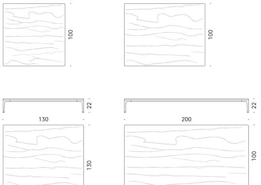 Журнальный столик от фабрики DePadova модель HLT#-HORIZONTALLOWTABLE