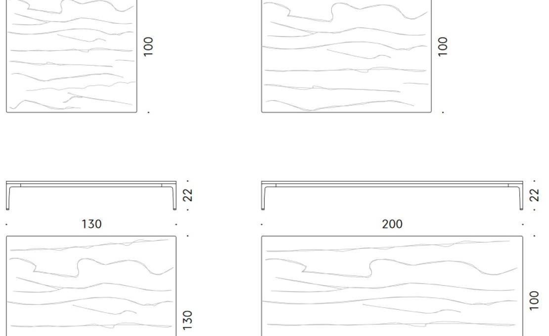 Журнальный столик от фабрики DePadova модель HLT#-HORIZONTALLOWTABLE