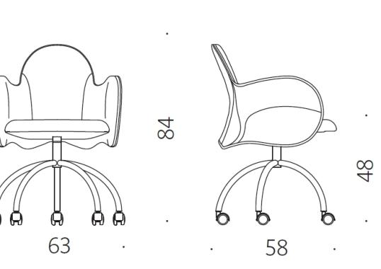 Офисный Стул от фабрики DePadova модель Incisa Swivel Arm_Wheels 