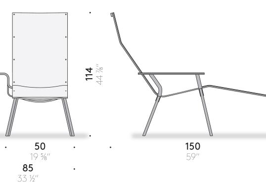 Шезлонг от фабрики DePadova модель LL04-CHAISE LONGUE