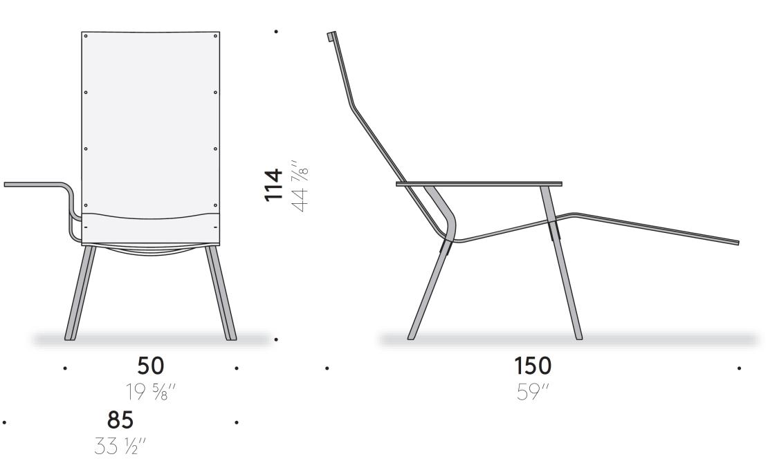 Шезлонг от фабрики DePadova модель LL04-CHAISE LONGUE