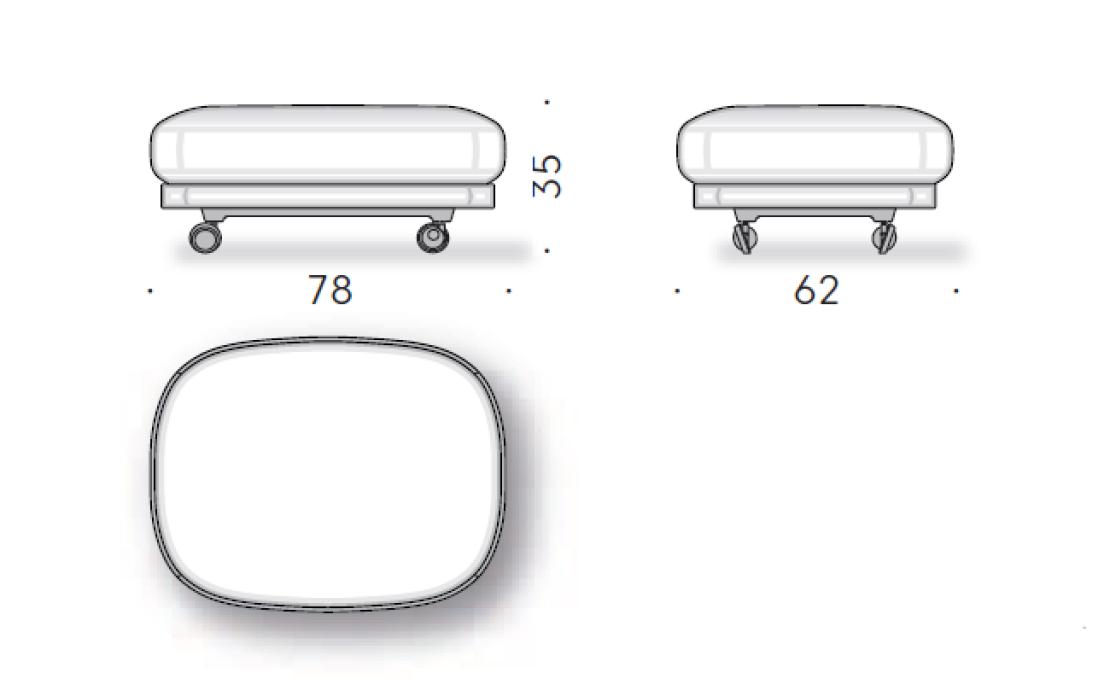 Пуф от фабрики DePadova модель LU/PF
