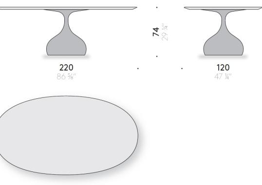 Стол от фабрики DePadova модель BDTT-Casting Bronze Ovale