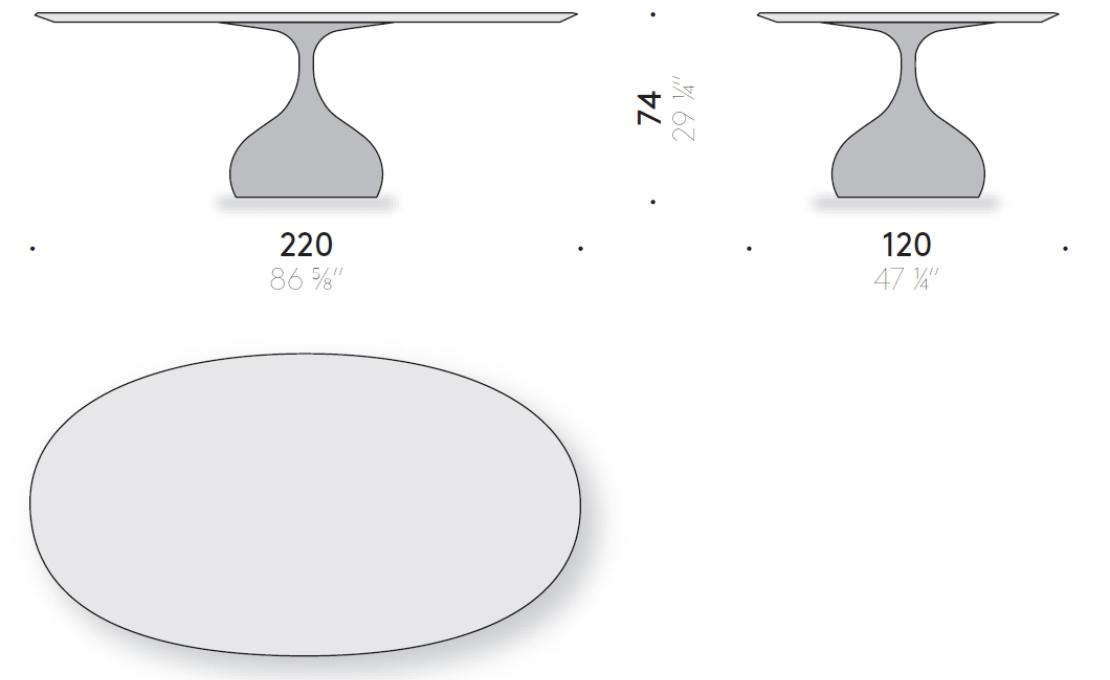 Стол от фабрики DePadova модель BDTT-Casting Bronze Ovale
