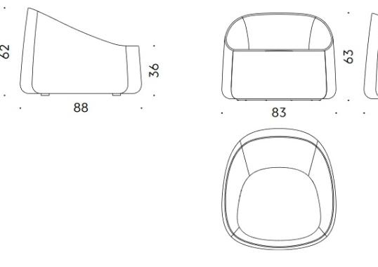 Кресло от фабрики DePadova модель RIPA#-ARM