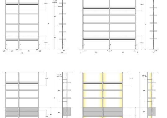 Стеллаж для книг от фабрики DePadova модель PSM#0-SaintPaul Shelves System