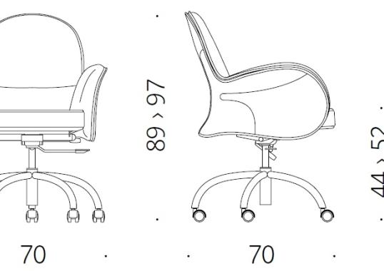 Офисный Стул от фабрики DePadova модель Serbelloni Swivel Arm 