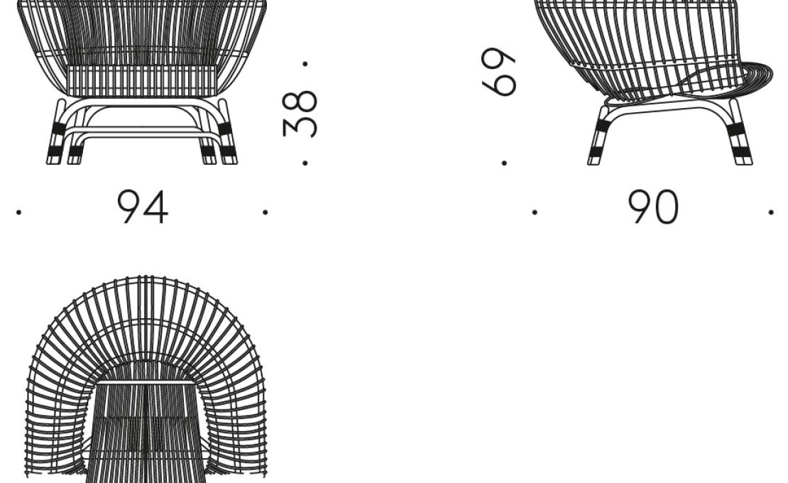 Кресло от фабрики DePadova модель SILVIA-ARM