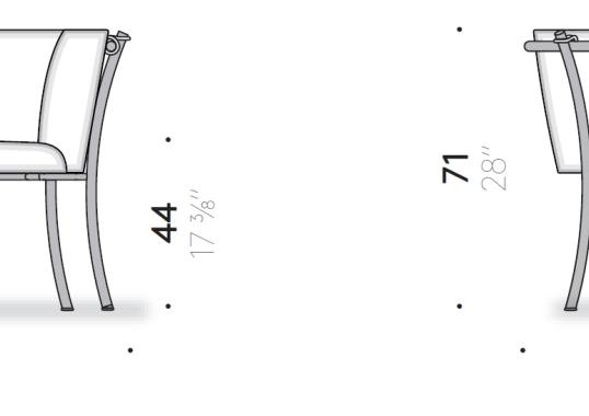 Кресло от фабрики DePadova модель Smeralda-Arm-SMPI#A