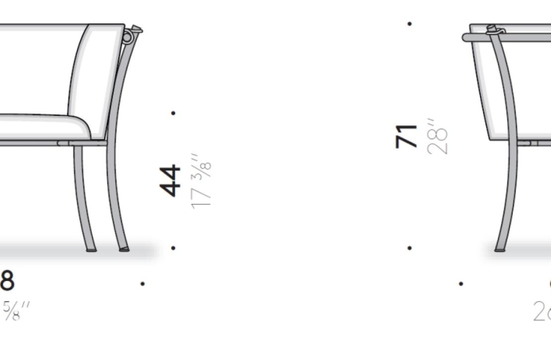Кресло от фабрики DePadova модель Smeralda-Arm-SMPI#A