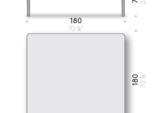 Стол от фабрики DePadova модель TAVOLO95 SQUARE-TABLE