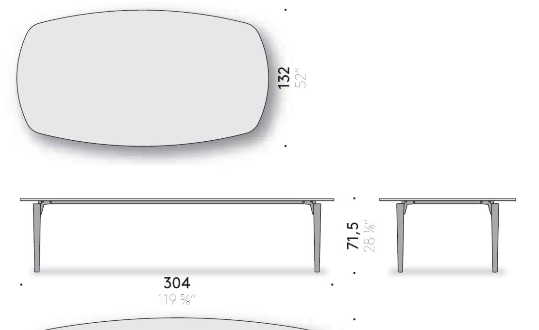 Стол от фабрики DePadova модель TAVOLO95 OVAL-TABLE