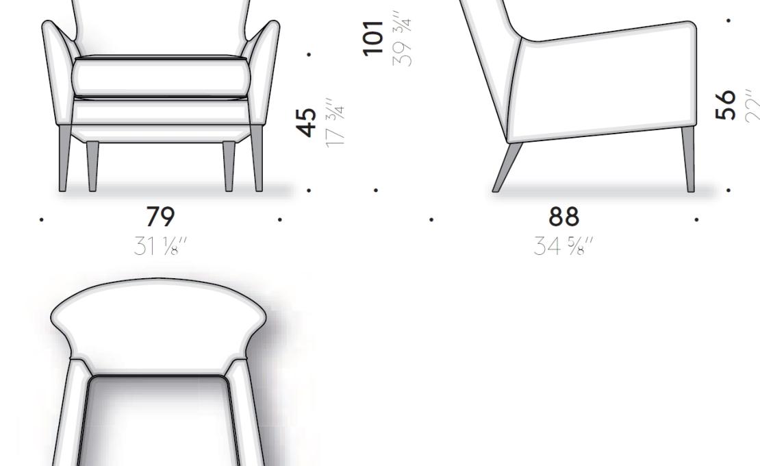 Кресло от фабрики DePadova модель WINGBACK-ARM-W#PO