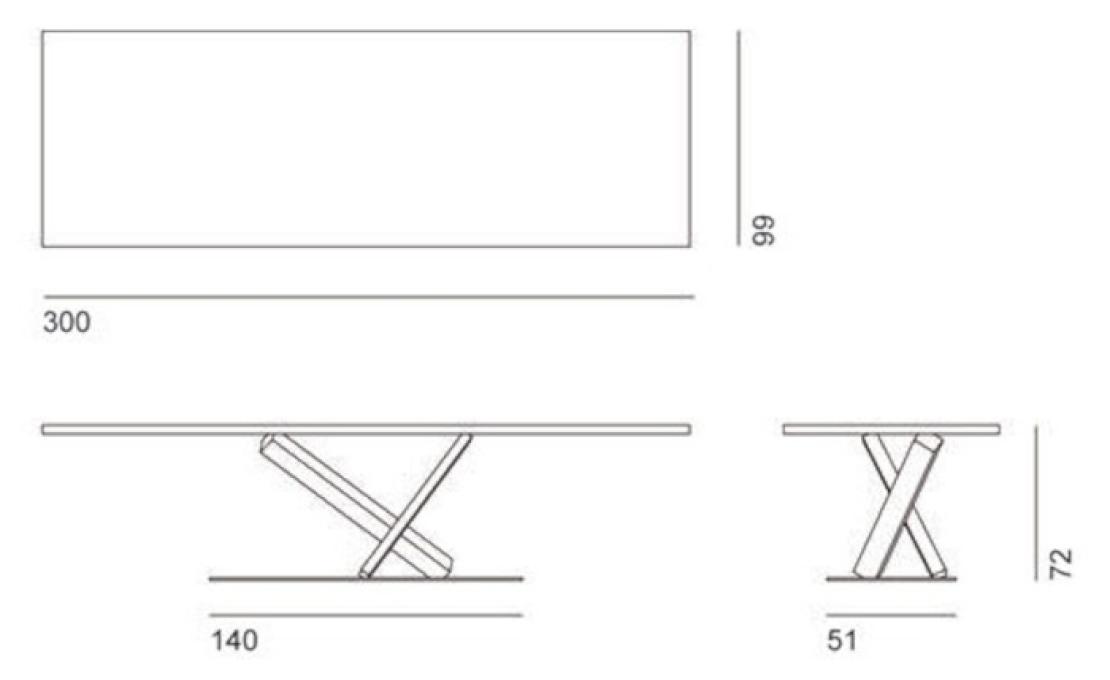 Стол от фабрики Desalto модель Element 680 Rect Table_2 Legs 