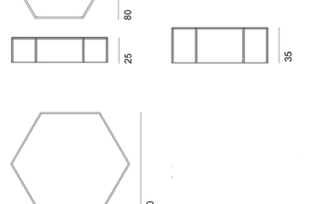 Журнальный столик от фабрики Desalto модель Hexagon 690 Small Table 