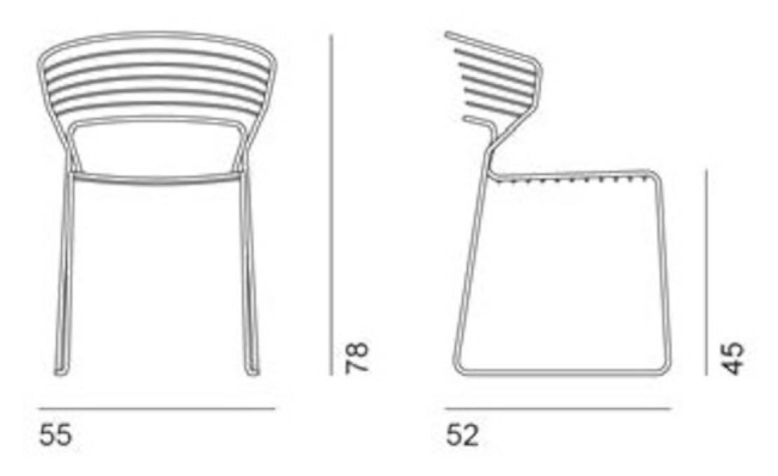Стул от фабрики Desalto модель KOKI WIRE 635 