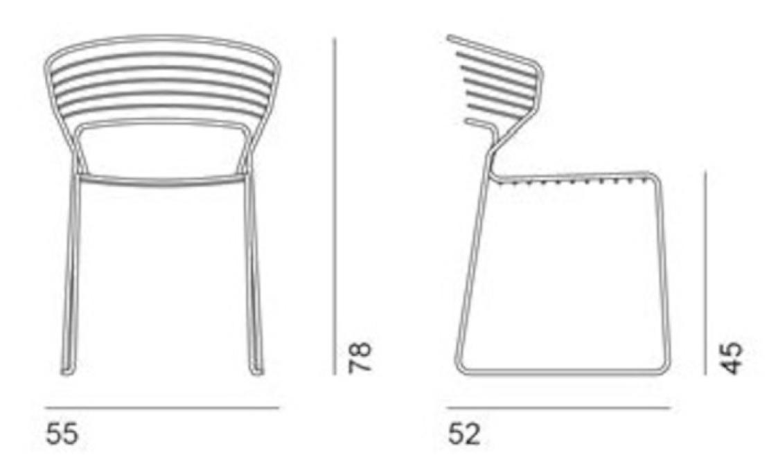 Уличный стул от фабрики Desalto модель KOKI WIRE 753 OUTDOOR 