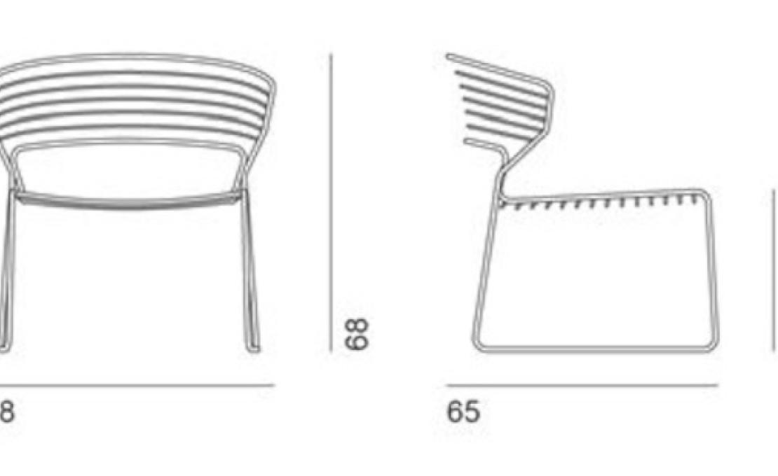 Уличный стул от фабрики Desalto модель KOKI WIRE 755 OUT_ LOUNGE 