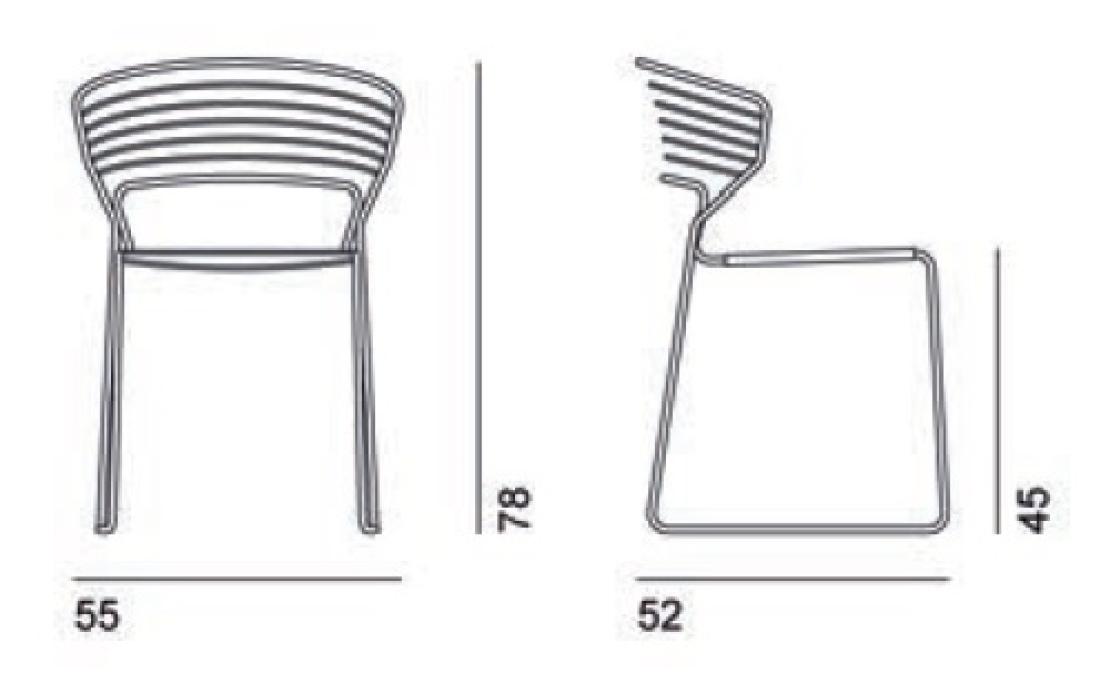 Стул от фабрики Desalto модель KOKI WIRE CUOIO 