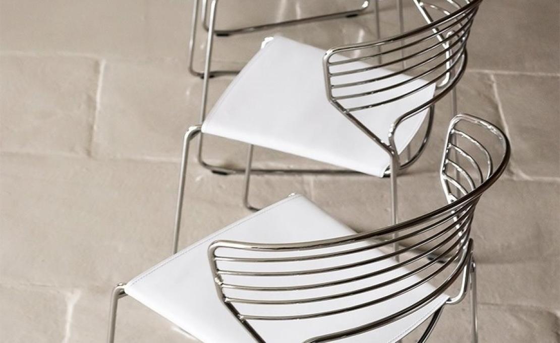 Стул от фабрики Desalto модель KOKI WIRE CUOIO 