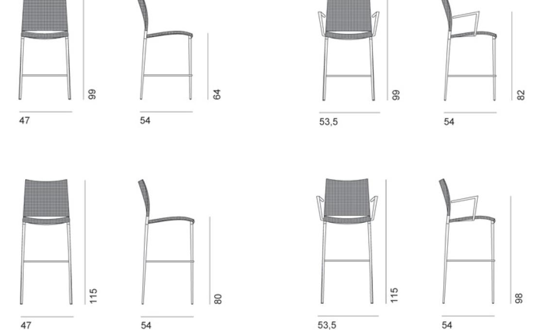 Уличный барный стул от фабрики Desalto модель SAND AIR OUTDOOR 