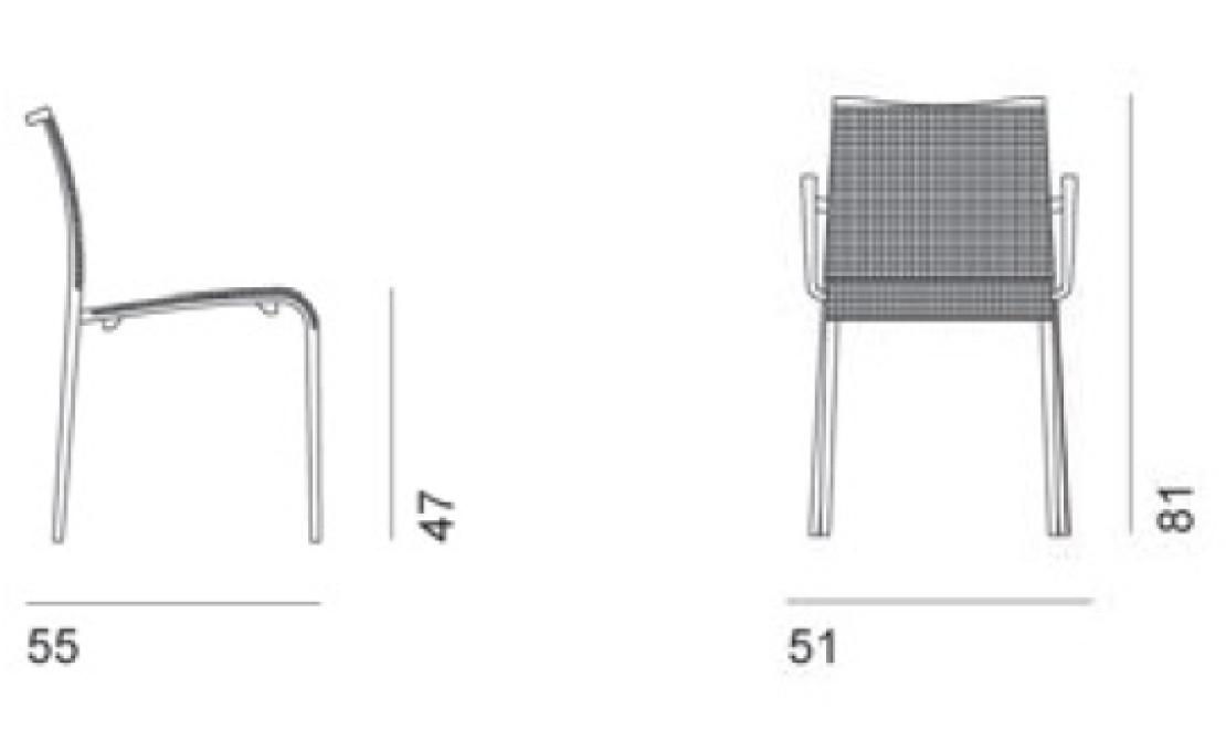 Уличный стул от фабрики Desalto модель SAND LIGHT OUTDOOR 