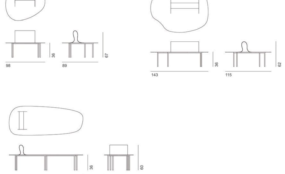 Банкетки от фабрики Desalto модель SOFTER THAN STEEL 687 BENCH