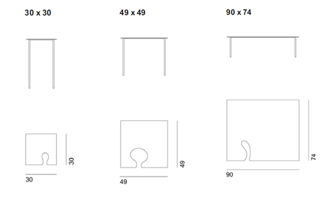 Журнальный столик от фабрики Desalto модель Softer T_Steel 688 Small Table 