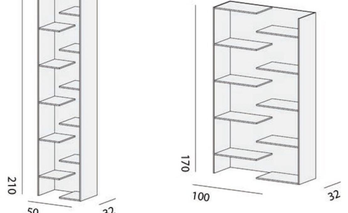 Стеллаж для книг от фабрики Desalto модель STEP 684 BOOKCASE