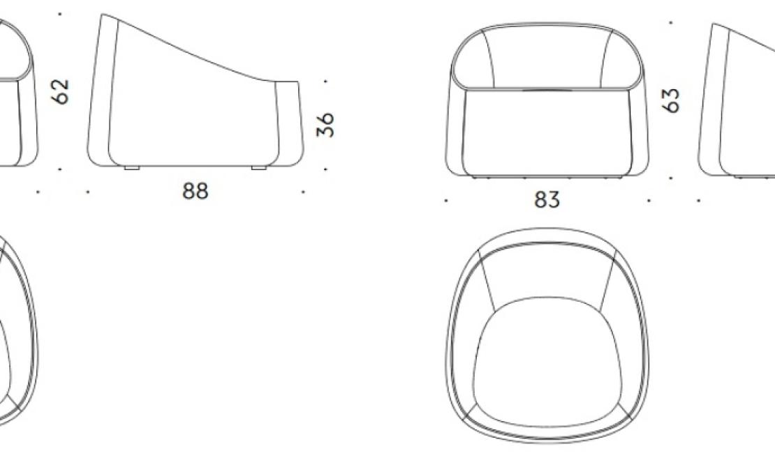 Кресло от фабрики DePadova модель RIPA#-ARM
