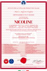 Подтвержденная подлинность – сертификат фабрики Nicoline Salotti